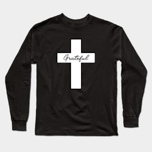 Grateful Cross (white) Long Sleeve T-Shirt